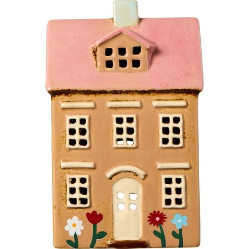 5709898380434 - Teelichthaus Nyhavn Blumen und rosa Dach 118 x 87 x 19 cm