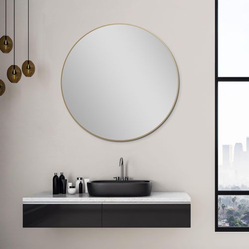 4250312121832 - - Picasso Spiegel gold ø 80 cm - mit hochwertigem Aluminiumrahmen für stilvolles Ambiente - Perfekter Badezimmerspiegel Rund der Eleganz und 4250312121832 - - Picasso Spiegel gold ø 80 cm - mit hochwertigem Aluminiumrahmen für stilvolles Ambiente - Perfekter Badezimmerspiegel Rund der Eleganz und