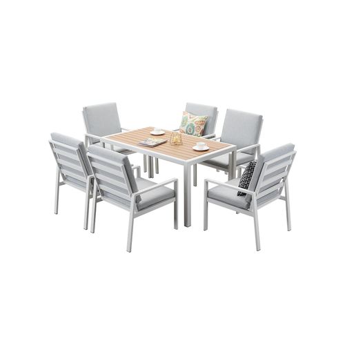 4260710563202 - Terrassenmöbel Set 7-tlg 6 Sessel 1 Esstisch