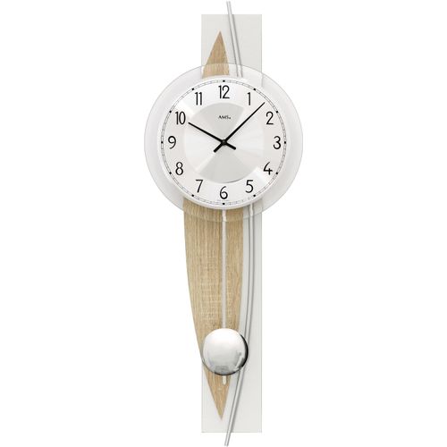 4037445155107 - Pendelwanduhr AMS W7455 silberfarben sonomafarben Wanduhren B H L 23cm x 8cm x 67cm Quarzuhr Holz- AluminiumgehäuseEsszimmerWohnzimmerMade in Germany 4037445155107 - Pendelwanduhr AMS W7455 silberfarben sonomafarben Wanduhren B H L 23cm x 8cm x 67cm Quarzuhr Holz- AluminiumgehäuseEsszimmerWohnzimmerMade in Germany