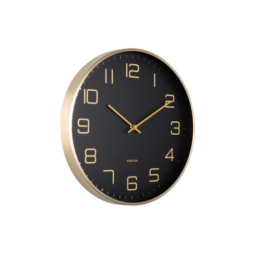 8714302755439 - Wanduhr Elegance Glow  Schwarz Gold  Metall  40x40x42 cm  Dekoration Uhren Wanduhren