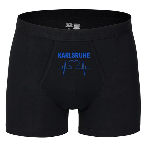 4068859039455 - multifanshop Herren Boxer Short - Karlsruhe - Herzschlag - Druck blau - Unterwäsche