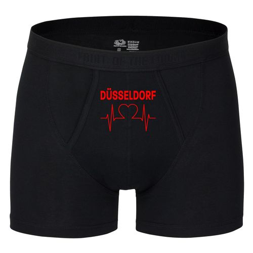 4068859105723 - multifanshop Herren Boxer Short - Düsseldorf - Herzschlag - Druck rot - Unterwäsche