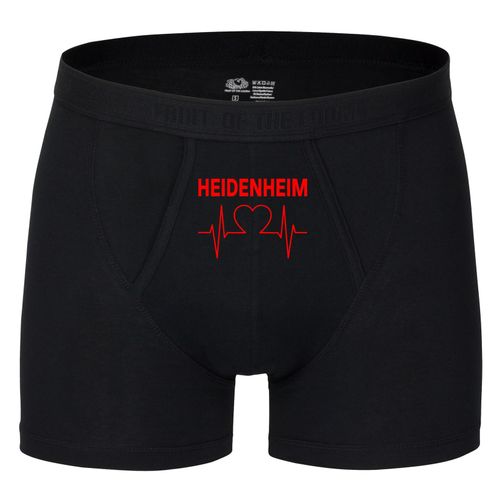 4068859109141 - multifanshop Herren Boxer Short - Heidenheim - Herzschlag - Druck rot - Unterwäsche