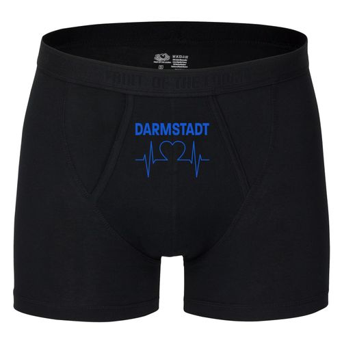 4068859036034 - multifanshop Herren Boxer Short - Darmstadt - Herzschlag - Druck blau - Unterwäsche