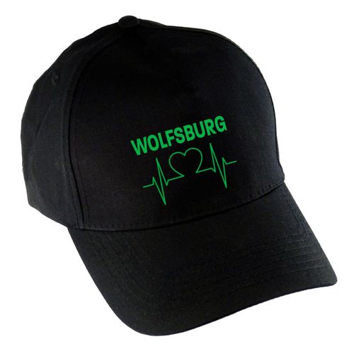 4068859175085 - multifanshop Baseballcap - Wolfsburg - Herzschlag - Druck grün - Mütze 4068859175085 - multifanshop Baseballcap - Wolfsburg - Herzschlag - Druck grün - Mütze