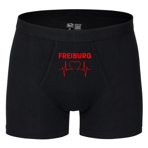 4068859107994 - multifanshop Herren Boxer Short - Freiburg - Herzschlag - Druck rot - Unterwäsche