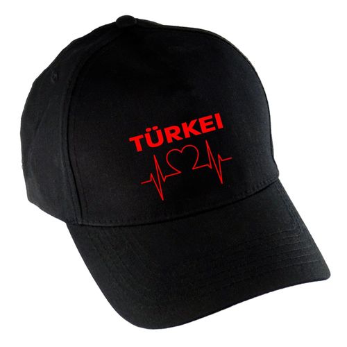 4068859477172 - multifanshop Baseballcap - Türkei - Herzschlag - Druck rot - Mütze