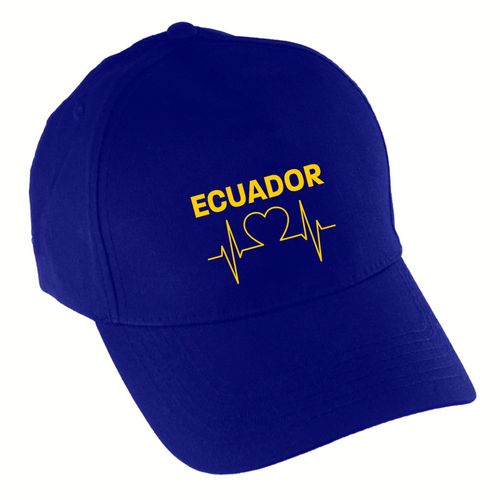 4068859296384 - multifanshop Baseballcap - Ecuador - Herzschlag - Druck gelb - Mütze
