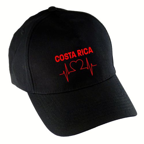 4068859224660 - multifanshop Baseballcap - Costa Rica - Herzschlag - Druck rot - Mütze