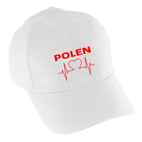 4068859229238 - multifanshop Baseballcap - Polen - Herzschlag - Druck rot - Mütze 4068859229238 - multifanshop Baseballcap - Polen - Herzschlag - Druck rot - Mütze