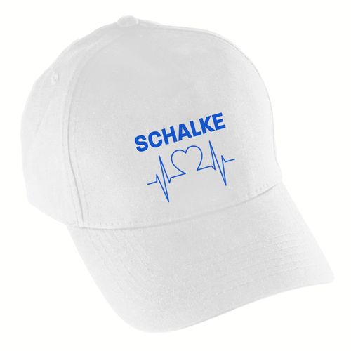 4068859006235 - multifanshop Baseballcap - Schalke - Herzschlag - Druck blau - Mütze 4068859006235 - multifanshop Baseballcap - Schalke - Herzschlag - Druck blau - Mütze