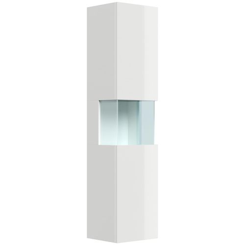 4251982655108 - Badezimmer Hochschrank 150cm Softclose Wandmontage Glaselement weiß Hgl