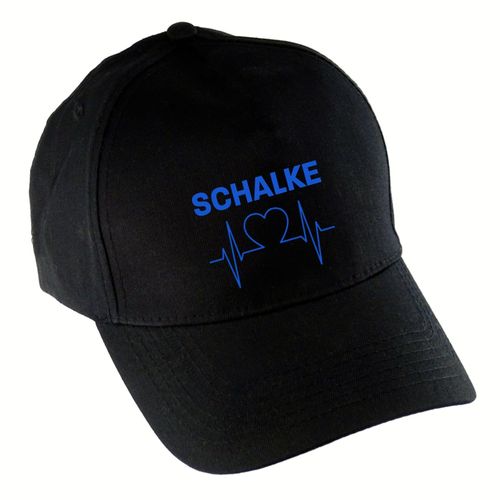 4068859006228 - multifanshop Baseballcap - Schalke - Herzschlag - Druck blau - Mütze