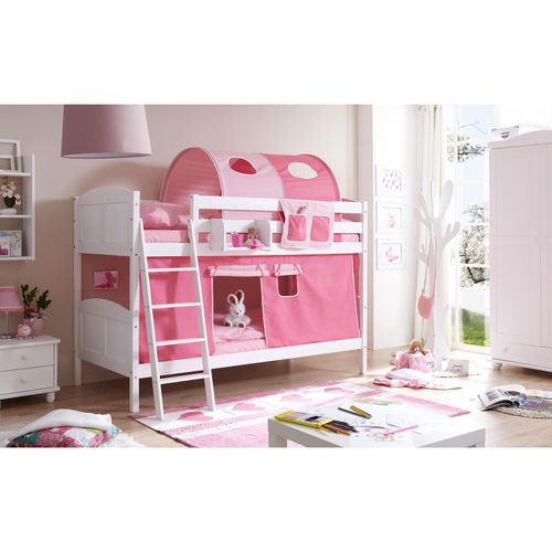 4250393872678 - TiCAA Etagenbett Erni Country Kiefer weiß Classic