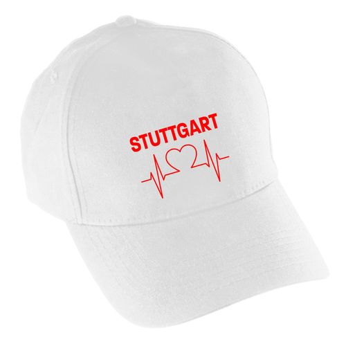 4068859118310 - multifanshop Baseballcap - Stuttgart - Herzschlag - Druck rot - Mütze 4068859118310 - multifanshop Baseballcap - Stuttgart - Herzschlag - Druck rot - Mütze