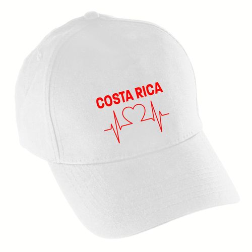 4068859224677 - multifanshop Baseballcap - Costa Rica - Herzschlag - Druck rot - Mütze