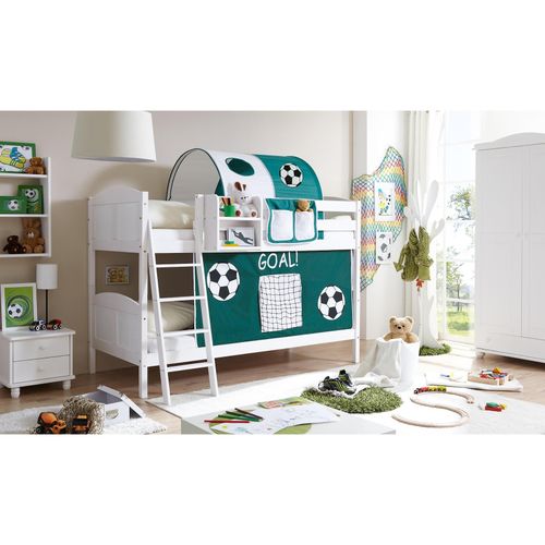4250393872838 - TiCAA Etagenbett Erni Country Kiefer weiß Motiv