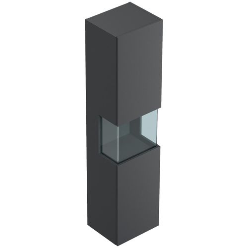 4251982655115 - Badezimmer Hochschrank 150cm Softclose Wandmontage Glaselement weiß Hgl 4251982655115 - Badezimmer Hochschrank 150cm Softclose Wandmontage Glaselement weiß Hgl