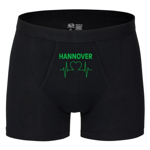 4068859173289 - multifanshop Herren Boxer Short - Hannover - Herzschlag - Druck grün - Unterwäsche
