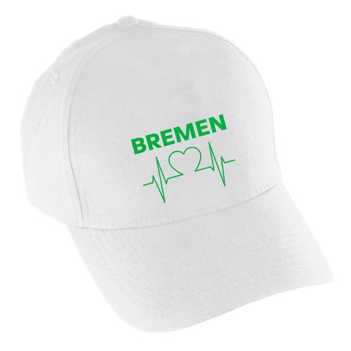 4068859172459 - multifanshop Baseballcap - Bremen - Herzschlag - Druck grün - Mütze