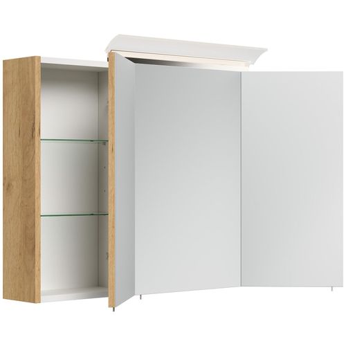 4251982674383 - Spiegelschrank 100cm inkl Design LED-Lampe und Glasböden weiss hochglanz 4251982674383 - Spiegelschrank 100cm inkl Design LED-Lampe und Glasböden weiss hochglanz