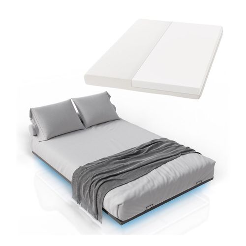 4262437184234 - Metallbett Palamos 140x200 cm mit Matratze Lattenrost & LED - Schwebebett Bett - Schwarz 4262437184234 - Metallbett Palamos 140x200 cm mit Matratze Lattenrost & LED - Schwebebett Bett - Schwarz