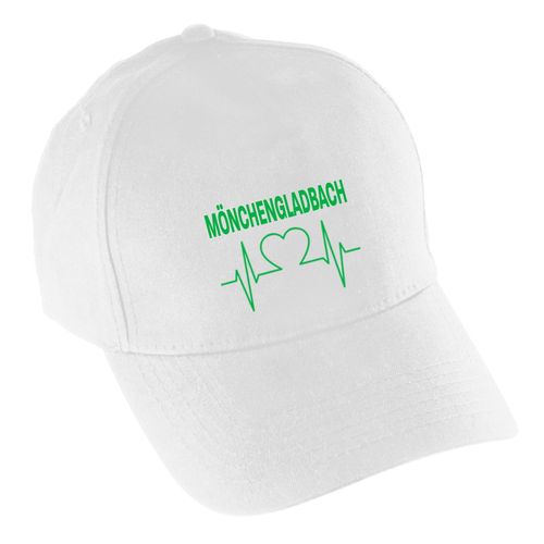 4068859174217 - multifanshop Baseballcap - Mönchengladbach - Herzschlag - Druck grün - Mütze