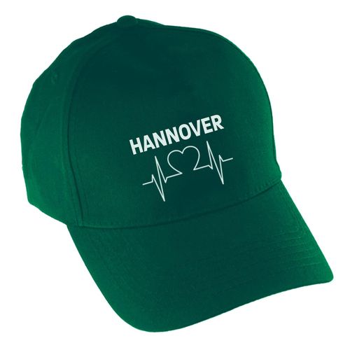 4068859173340 - multifanshop Baseballcap - Hannover - Herzschlag - Druck weiß - Mütze
