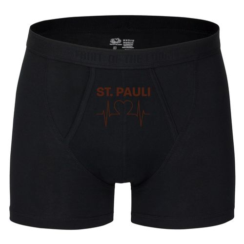 4068859193942 - multifanshop Herren Boxer Short - St Pauli - Herzschlag - Druck braun - Unterwäsche