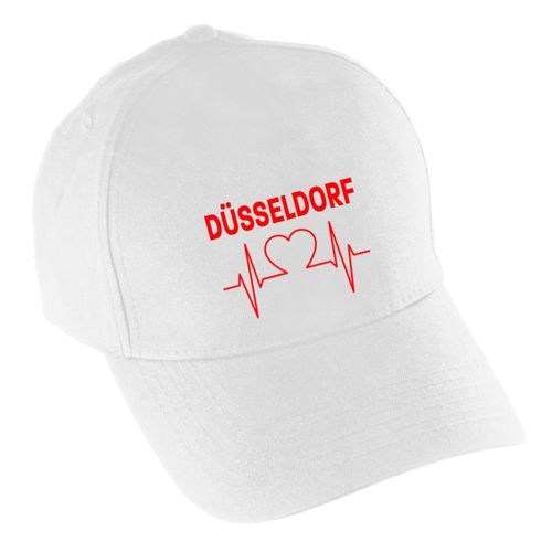 4068859105778 - multifanshop Baseballcap - Düsseldorf - Herzschlag - Druck rot - Mütze 4068859105778 - multifanshop Baseballcap - Düsseldorf - Herzschlag - Druck rot - Mütze