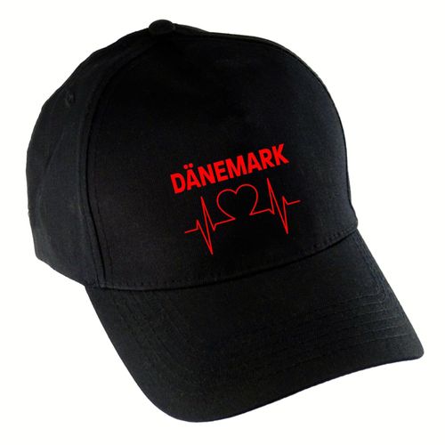 4068859225803 - multifanshop Baseballcap - Dänemark - Herzschlag - Druck rot - Mütze 4068859225803 - multifanshop Baseballcap - Dänemark - Herzschlag - Druck rot - Mütze