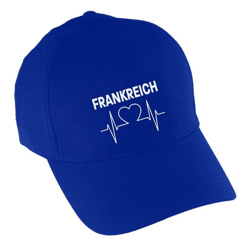 4068859311773 - multifanshop Baseballcap - Frankreich - Herzschlag - Druck weiß - Mütze 4068859311773 - multifanshop Baseballcap - Frankreich - Herzschlag - Druck weiß - Mütze