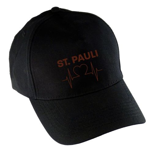 4068859193959 - multifanshop Baseballcap - St Pauli - Herzschlag - Druck braun - Mütze