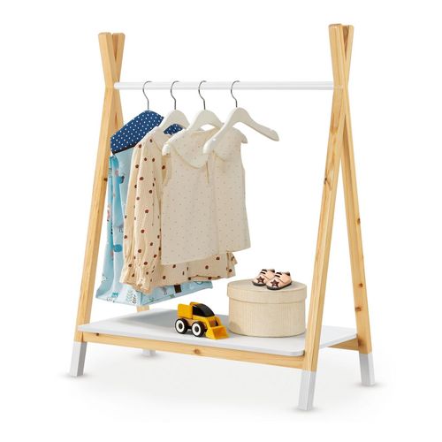 4260565529620 - Kinder Kleiderständer Heidy mit Ablage & Kleiderstange - Holz Kindergarderobe modern offen & freistehend - Kinderzimmer Garderobe Weiß - Juskys 4260565529620 - Kinder Kleiderständer Heidy mit Ablage & Kleiderstange - Holz Kindergarderobe modern offen & freistehend - Kinderzimmer Garderobe Weiß - Juskys
