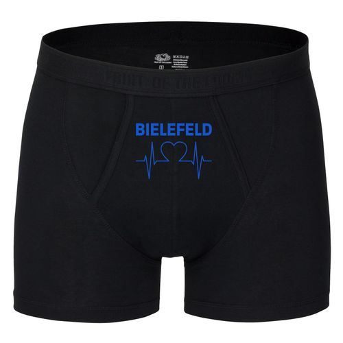 4068859033774 - multifanshop Herren Boxer Short - Bielefeld - Herzschlag - Druck blau - Unterwäsche