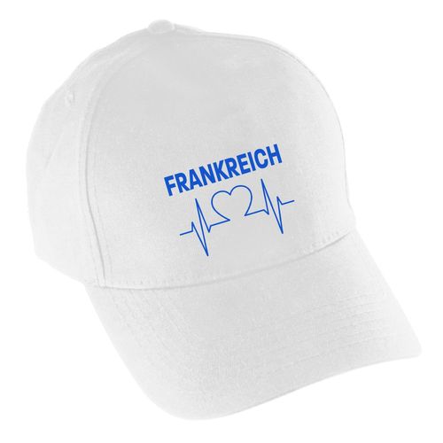 4068859311667 - multifanshop Baseballcap - Frankreich - Herzschlag - Druck navi - Mütze