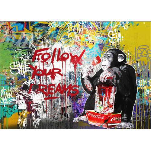 4019449500930 - PRO ART Aludibondbild MONKEY DREAM (BHT 100x70x110 cm) BHT 100x70x110 cm bunt Alubild Metallbild