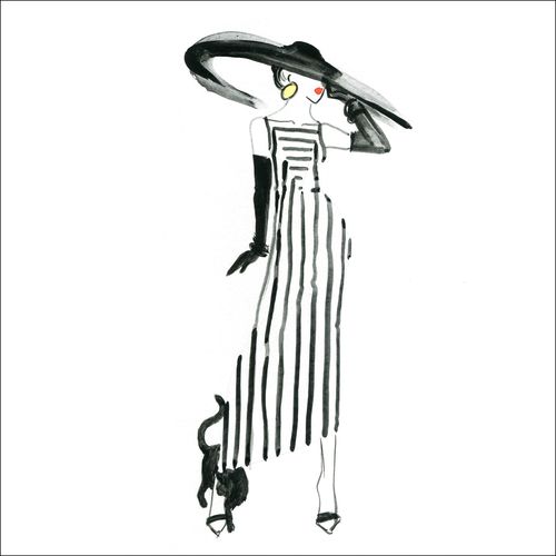 4019449482922 - Glasbild FASHION DRAWING I (BHT 30x30x130 cm) PRO ART
