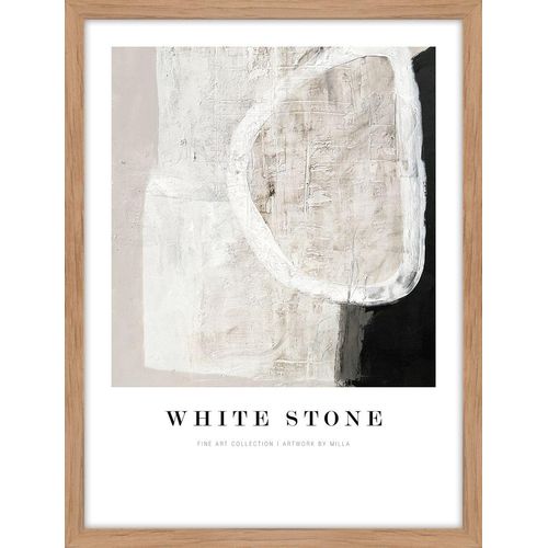 5715226314361 - Kunstdruck WHITE STONE (LBH 30x40x2 cm) LBH 30x40x2 cm bunt Bild Gemälde Wandbild