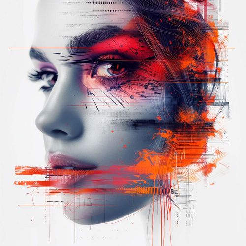 4050743091458 - Kunstdruck LOOK BEHIND ORANGE