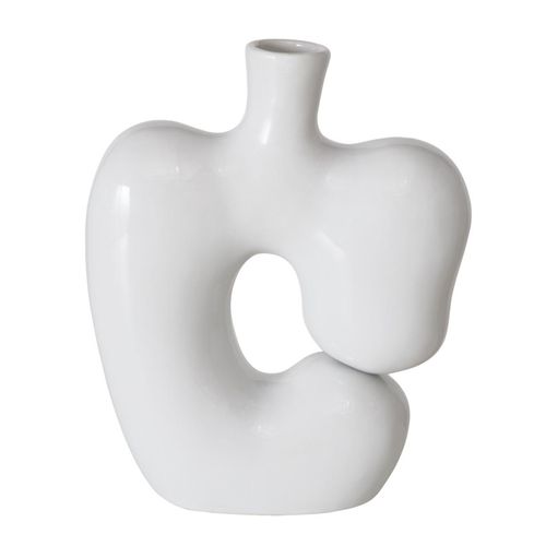 4066076327454 - Vase CAILEEN (BHT 7x25x20 cm) BHT 7x25x20 cm weiß Blumenvase Blumengefäß 4066076327454 - Vase CAILEEN (BHT 7x25x20 cm) BHT 7x25x20 cm weiß Blumenvase Blumengefäß