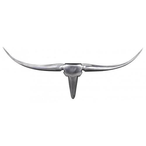 4250739287241 - Wanddekoration Geweih Bull S 75 cm Aluminium silbern 4250739287241 - Wanddekoration Geweih Bull S 75 cm Aluminium silbern
