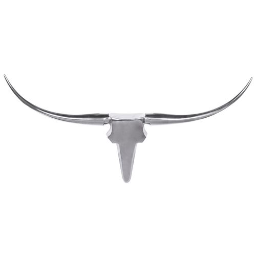 4250739287234 - Wanddekoration Geweih Bull M 100 cm Aluminium silbern 4250739287234 - Wanddekoration Geweih Bull M 100 cm Aluminium silbern