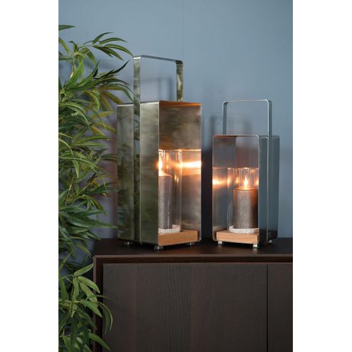 4042911470011 - Kerzenlaterne FINK MAGNUS Weihnachtsdeko silber (silberfarben) Kerzenhalter B H T 16cm x 46cm x 16cm Edelstahl Glas Holz teilmassiv mit gebürsteter Oberfläche B16cm H46cm T16cm 4042911470011 - Kerzenlaterne FINK MAGNUS Weihnachtsdeko silber (silberfarben) Kerzenhalter B H T 16cm x 46cm x 16cm Edelstahl Glas Holz teilmassiv mit gebürsteter Oberfläche B16cm H46cm T16cm