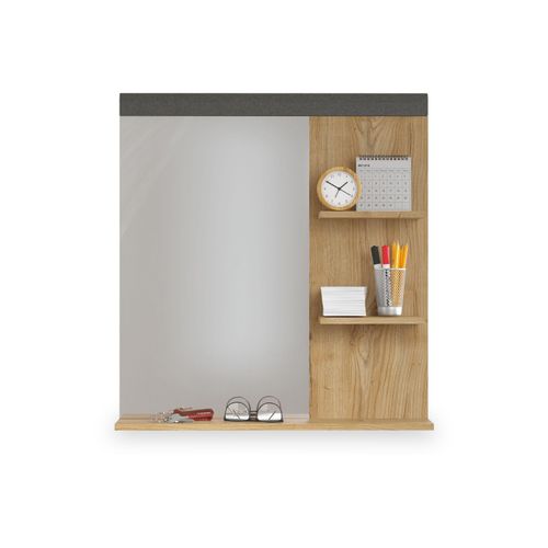 4251585589275 - Wandspiegel Cheyenne Eiche-Nachbildung dunkelgrau 79 x 85 cm 4251585589275 - Wandspiegel Cheyenne Eiche-Nachbildung dunkelgrau 79 x 85 cm