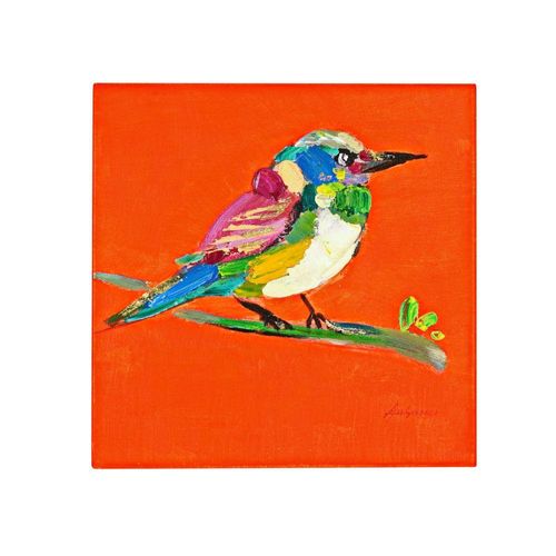 4030673543319 - Bild BIRDY (BH 30x30 cm) BH 30x30 cm rot Kunstdruck Gemälde Wandbild