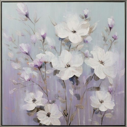 4050743089172 - Gemälde PASTELLBLUMEN (BHT 7250x7250x7 cm) BHT 7250x7250x7 cm weiß Bild Kunstdruck Wandbild