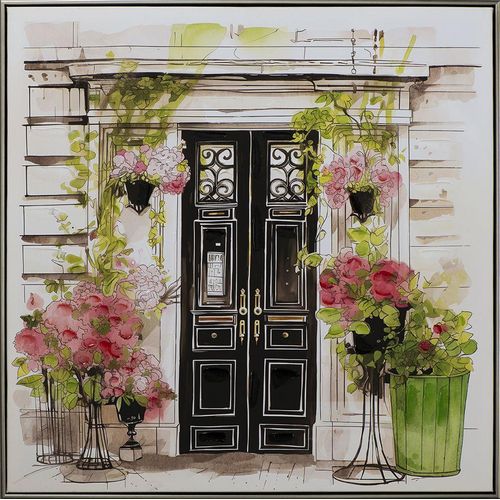 4050743089257 - Gemälde ROMANTIC TOWNHOUSE (BHT 8250x8250x550 cm) BHT 8250x8250x550 cm beige Bild Kunstdruck Wandbild