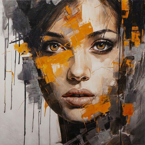 4050743089660 - Gemälde BROWN EYE GIRL (BHT 100x100x370 cm) BHT 100x100x370 cm bunt Bild Kunstdruck Wandbild